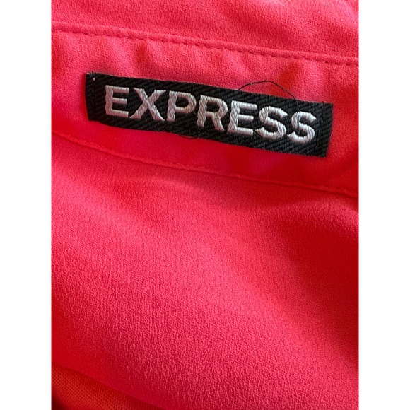 Express Pink Long Sleeve Button Down Shirt Dress with Waist Tie Pink S - Picture 6 of 6